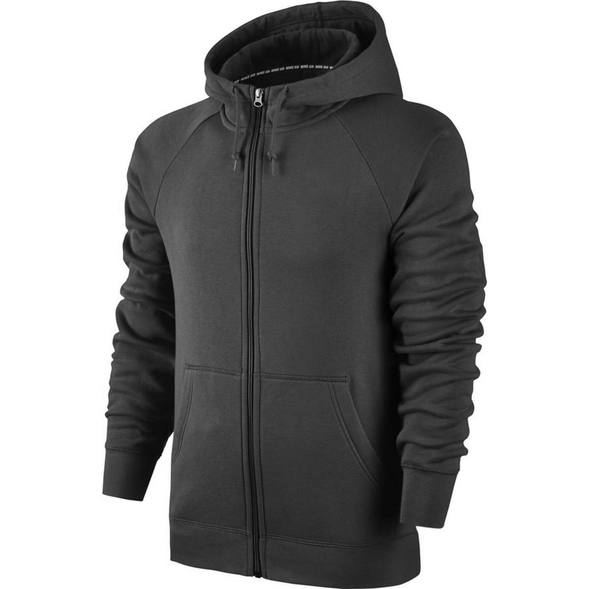 Men's Solid-Color Cotton Fleece Zip-Up Hoodie