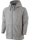 Men's Solid-Color Cotton Fleece Zip-Up Hoodie
