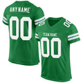 Custom Grass Green White Mesh Football Jersey