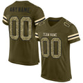 Custom Olive Camo-Black Mesh Football Jersey