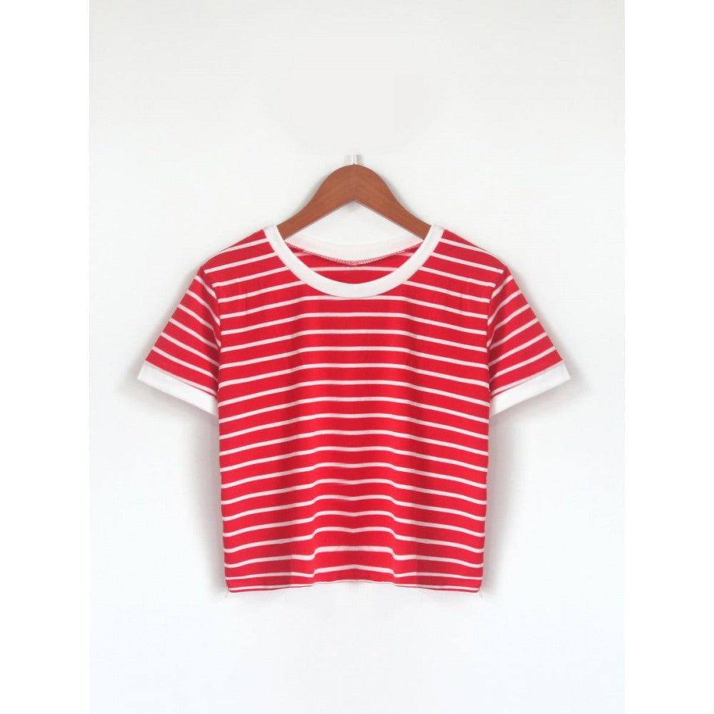 Summer New Striped Loose Short Sleeve T-Shirt