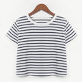Summer New Striped Loose Short Sleeve T-Shirt