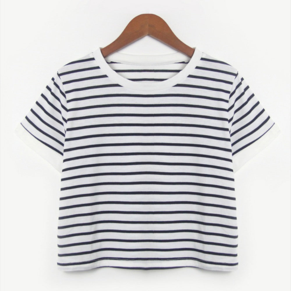 Summer New Striped Loose Short Sleeve T-Shirt