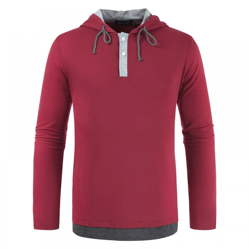 New Men's Fashion High Street Style Hooded Long-Sleeved T-Shirt