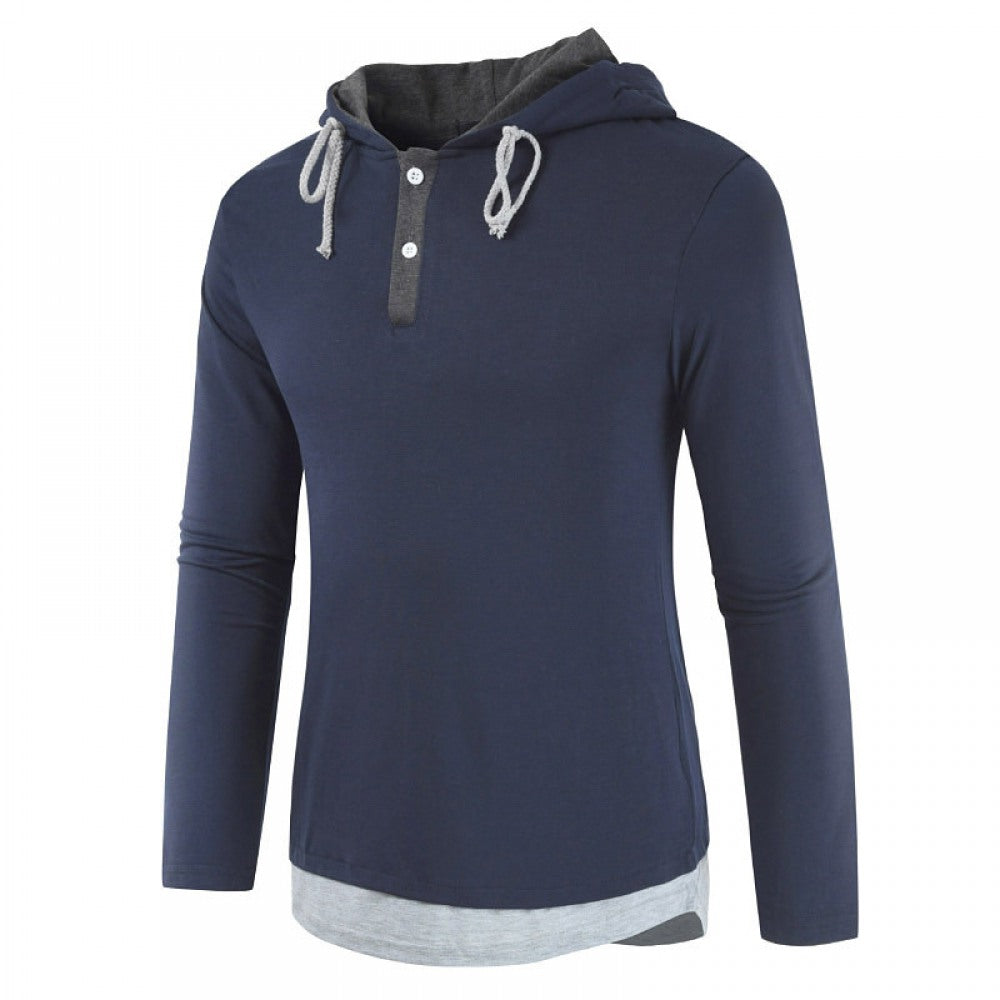 New Men's Fashion High Street Style Hooded Long-Sleeved T-Shirt