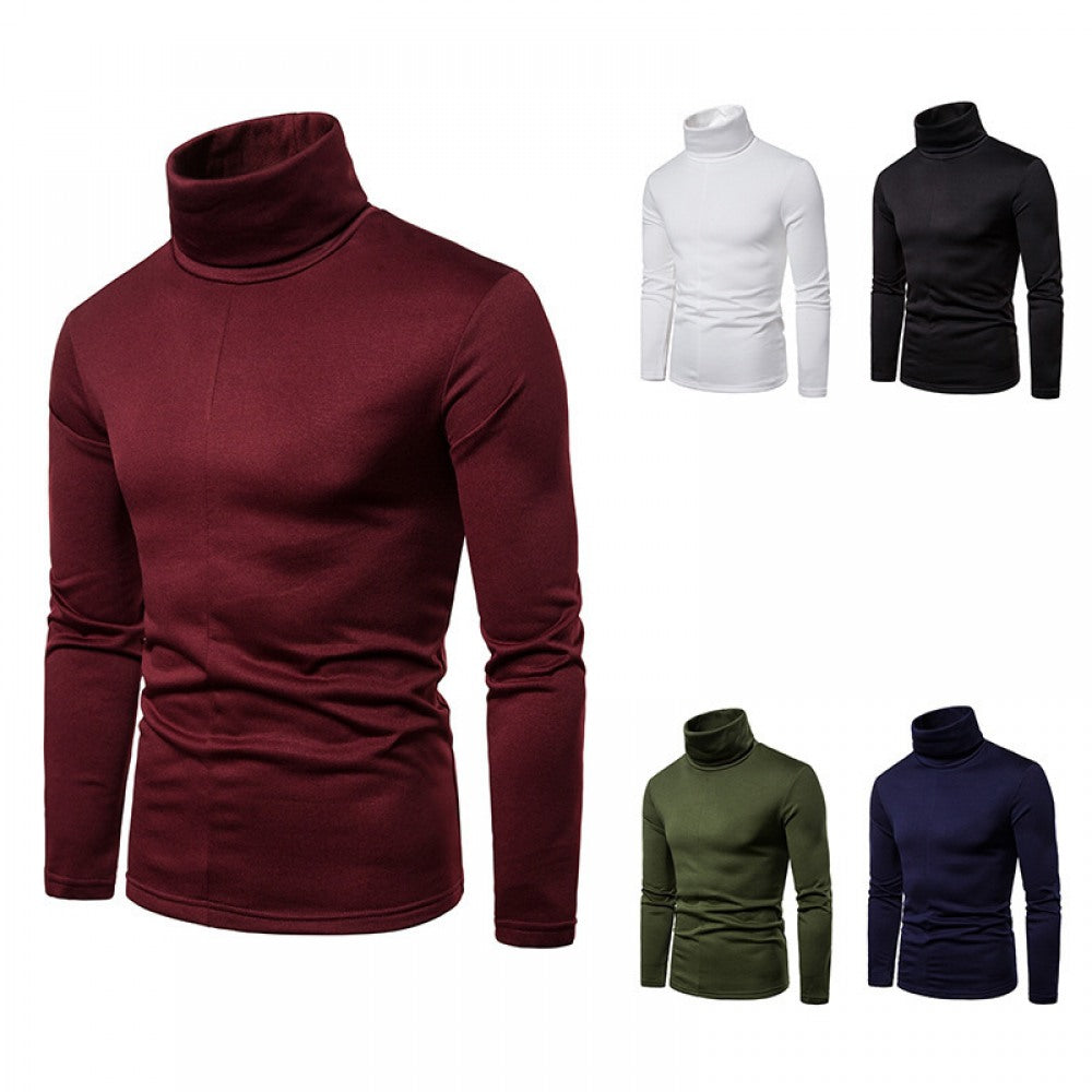 Men's Plus Size Warm High Neck Long Sleeve Bottoming Shirt