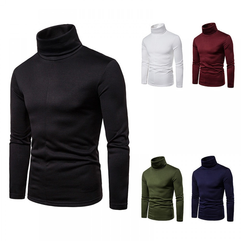 Men's Plus Size Warm High Neck Long Sleeve Bottoming Shirt