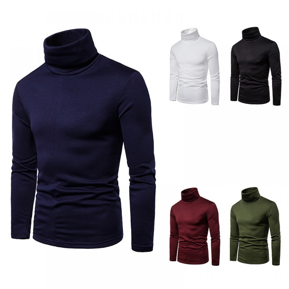 Men's Plus Size Warm High Neck Long Sleeve Bottoming Shirt